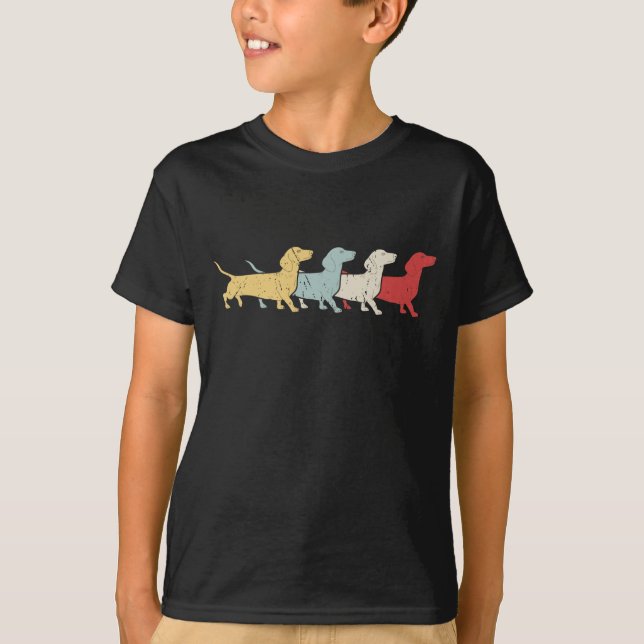 Dackel Retro Vintag T-Shirt (Vorderseite)