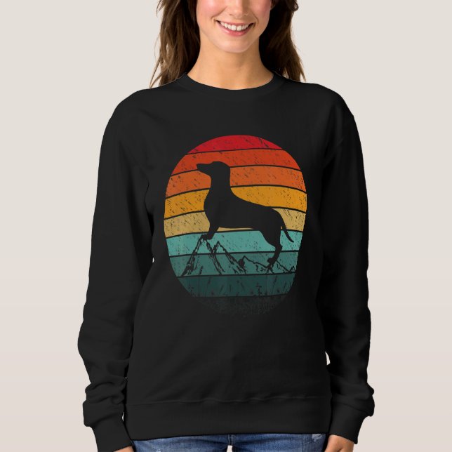 Dackel Retro Vintager Hund Männer Sweatshirt (Vorderseite)