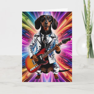 Dackel Rock Star Karte