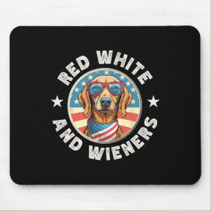 Dackel Rot weiß und Dackeln Weiner Dog 4 Mousepad