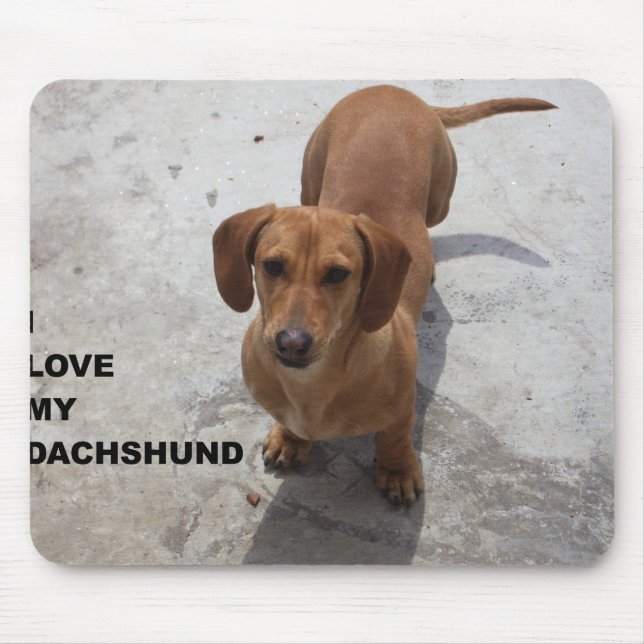 Dackel Rote Liebe Mousepad (Vorne)