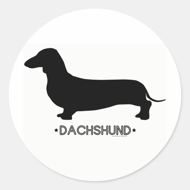 Dackel Runder Aufkleber (Vorderseite)