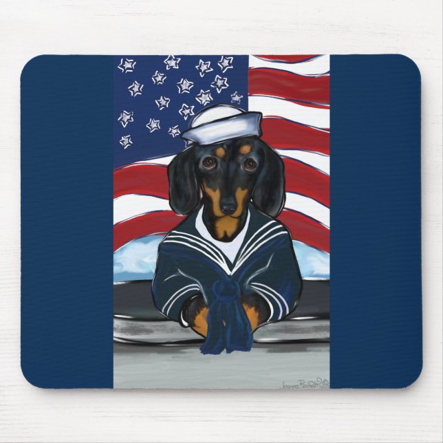 Dackel Sailor Mousepad (Vorne)