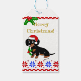 Dackel Santa and Tan Geschenkanhänger
