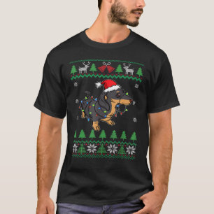 Dackel Santa Clause Hat Lichter Dackel Hund Ugly T-Shirt