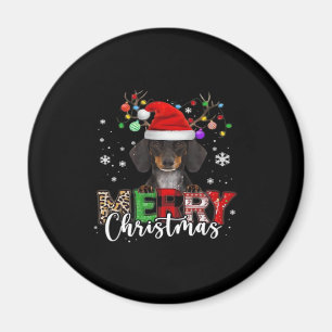 Dackel Santa Dog Frohe Weihnachten überversiegelt  Magnet