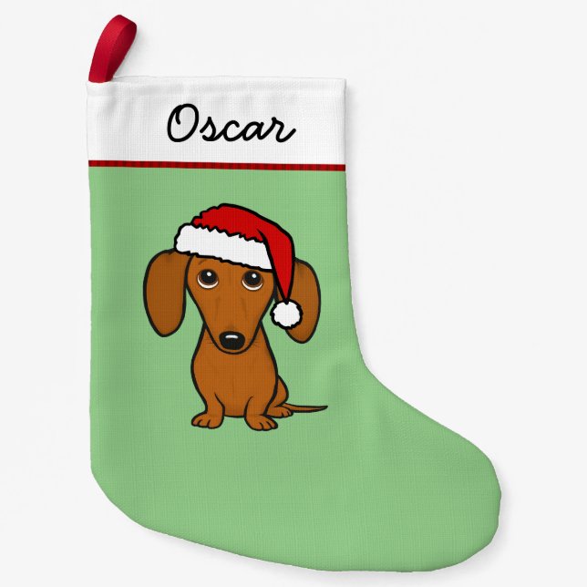 Dackel Santa Niedlich Dackel Hund Kleiner Weihnachtsstrumpf (Vorderseite)