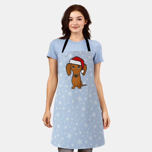Dackel Santa Niedliche Weihnachtszeit Dackel Hunde Schürze (Getragen)