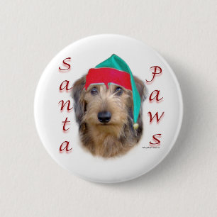 Dackel Santa Paws Button