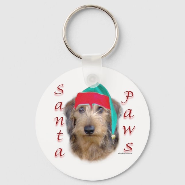 Dackel Santa Paws Schlüsselanhänger (Vorderseite)