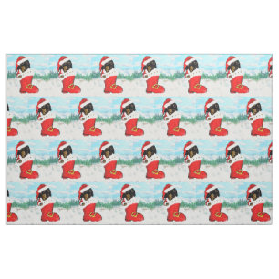 Dackel Santa Stoff