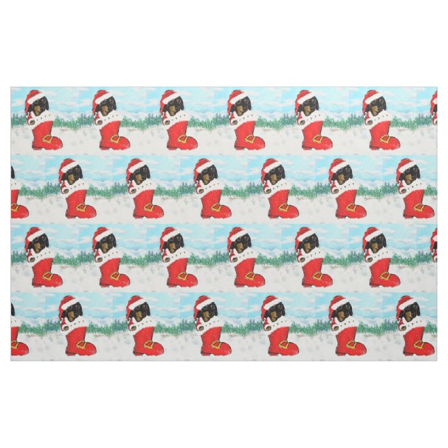 Dackel Santa Stoff (Fat Quarter (45,7 x 55,9 cm))
