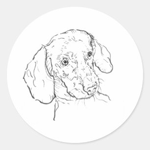 Dackel, Sausage Dog, Wiener Dog Runder Aufkleber