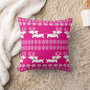 Dackel Sausage Hund Fair Isle Holiday Dekoration R Kissen