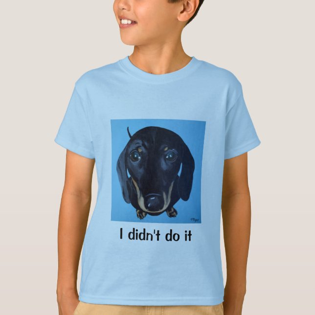 Dackel scherzt T-Shirt (Vorderseite)
