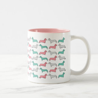 Dackel-Schlag - Rosa Zweifarbige Tasse