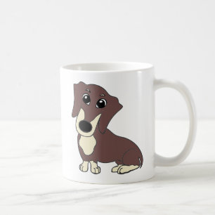 Dackel Schokolade und Sahne Cartoon Kaffeetasse