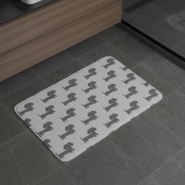 Dackel Schwarz & Grau Bad Décor Bath Mat Rug Badematte