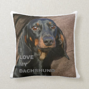 Dackel-schwarzer und tan Liebe w pic Kissen