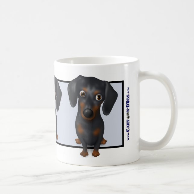 Dackel-(Schwarzes und TAN) Tasse (Rechts)
