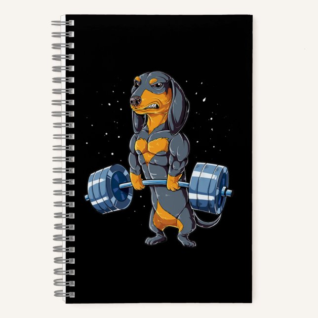Dackel Schwerstarbeit Fitness Notizbuch (Vorderseite)