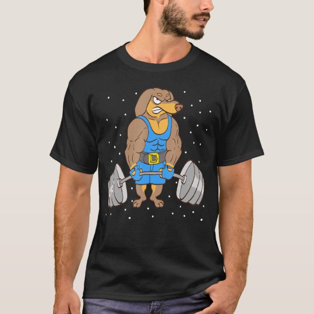 Dackel Schwerstarbeit Fitness T-Shirt (Vorderseite)