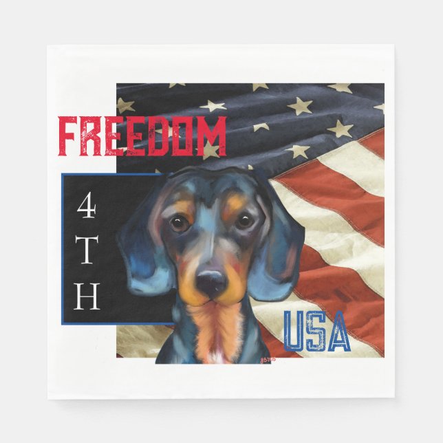 Dackel Serviette (Vorderseite)