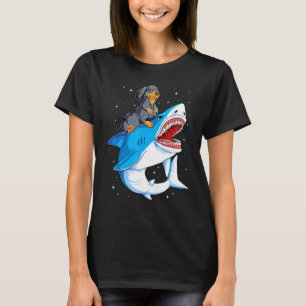 Dackel Shark Kids Boys Men Space Galaxy Jawsome T-Shirt