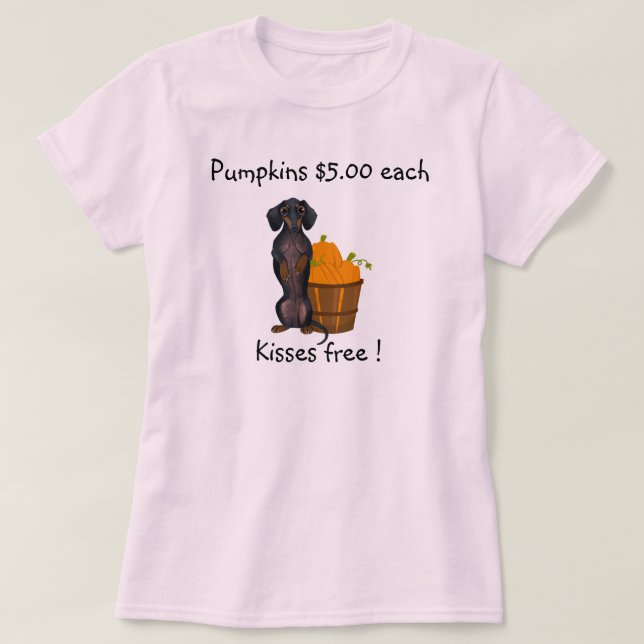 Dackel Shirt Herbst Herbst Pumpkin Dackel Hund (Design vorne)