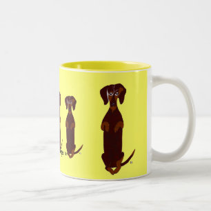 Dackel-Sidney-Tasse Zweifarbige Tasse