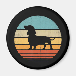 Dackel Silhouette 60er 70er Gift Dog Lover Magnet
