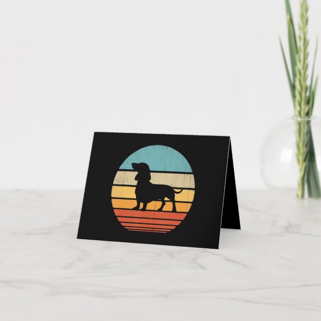 Dackel Silhouette 60er 70er Gifts Dog Lover Dankeskarte (Vorderseite)