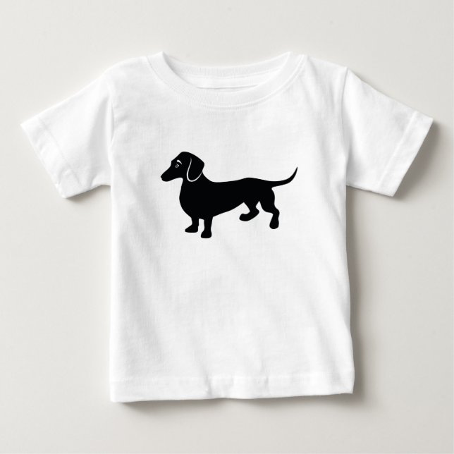 Dackel Silhouette Baby T-shirt (Vorderseite)