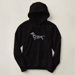 Dackel-Silhouette Bestickter Hoodie