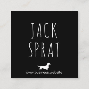 Dackel Silhouette   Dackel Dog Schwarz/Weiß Quadratische Visitenkarte