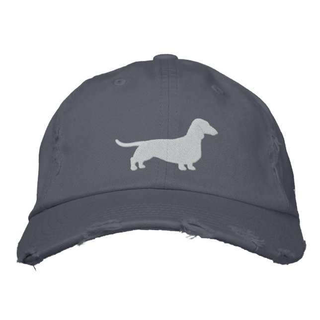 Dackel Silhouette Dackel Hund Niedlichen Haustier  Bestickte Baseballkappe (Vorderseite)