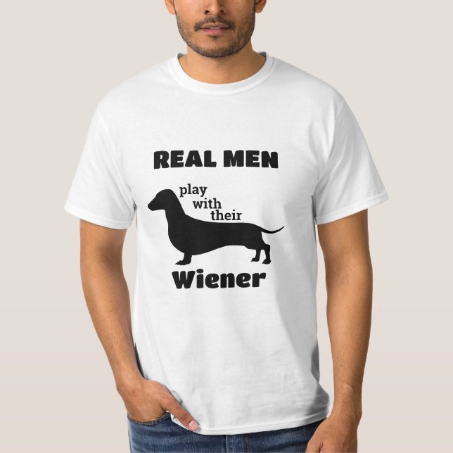 Dackel Silhouette Funny T-Shirt (Vorderseite)