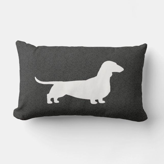 Dackel-Silhouette - kurzhaariger Dackel-Hund Lendenkissen (Vorderseite)