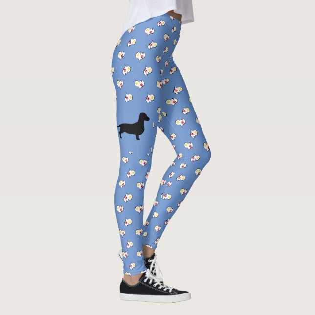 Dackel Silhouette mit den Leggings von Hearts Blue (Rechts)
