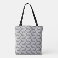 Dackel-Silhouette-Muster-Grau