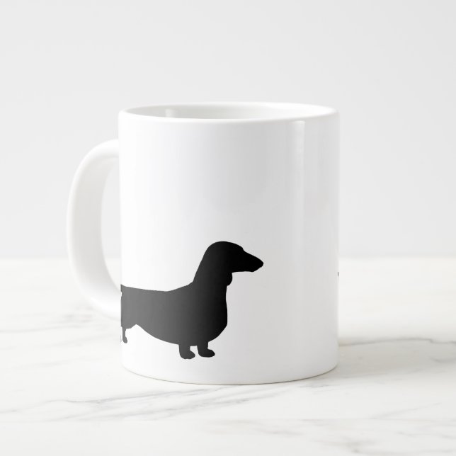 Dackel Silhouetten Dackel Hund Lover Jumbo-Tasse (Vorderseite Links)