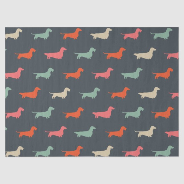 Dackel Silhouetten Dackel Hund Lover Seidenpapier (Vorderseite)