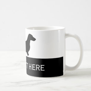 Dackel-Silhouetteschwarzes + Ihre Ideen Kaffeetasse