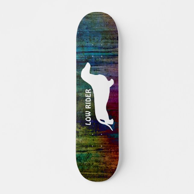Dackel-Silhouetteweiß + Ihre Ideen Skateboard (Vorne)
