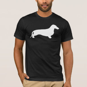 Dackel-Silhouetteweiß + Ihre Ideen T-Shirt