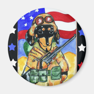 Dackel Soldier Magnet
