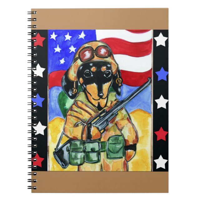 Dackel Soldier Notizblock (Vorderseite)
