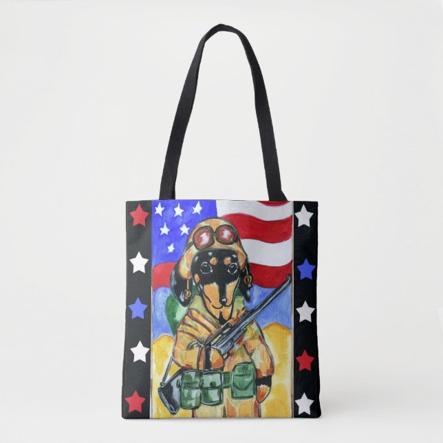Dackel Soldier Tasche (Vorderseite)