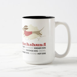 Dackel-Spitznamen Zweifarbige Tasse