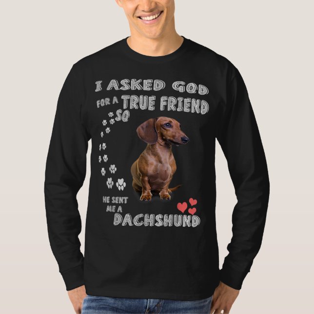 Dackel Sprichwort Mama, Dackel Vater, Würstchen Lo T-Shirt (Vorderseite)
